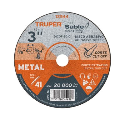 Disco 3″ corte de metal Truper 12544