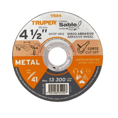 Disco 4-1/2″ corte de metal Truper 11584