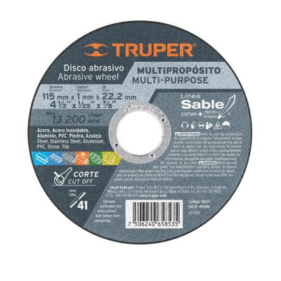 Disco 4-1/2″ corte multimaterial Truper 18651