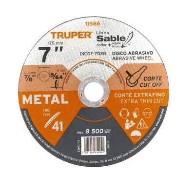 Disco 7″ corte de metal Truper 11586