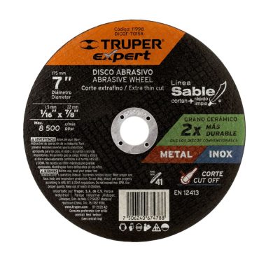Disco 7″ corte de metal Truper 11998