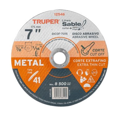 Disco 7″ corte de metal Truper 12546