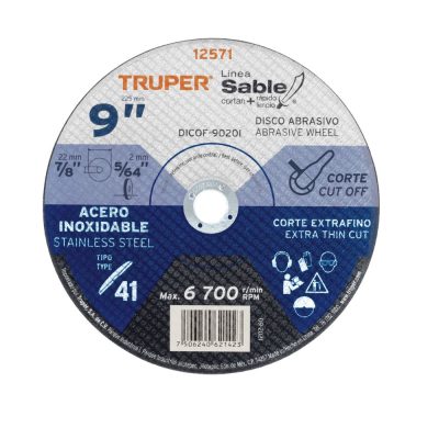 Disco 9″ corte de acero inoxidable Truper 12571