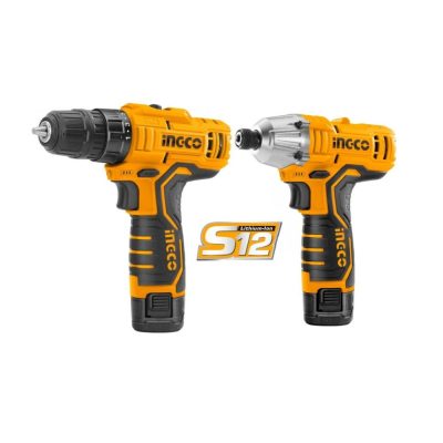 Kit Atornillador 12V y Atornillador de Impacto 12V Ingco (CKLI1201)