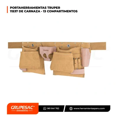 Portaherramientas Truper 11537 de Carnaza de 13 compartimentos