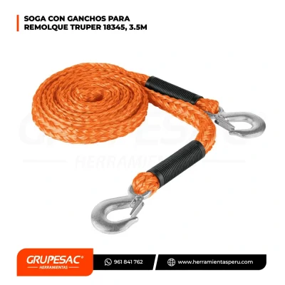 Soga con ganchos para remolque de 3.5M TRUPER