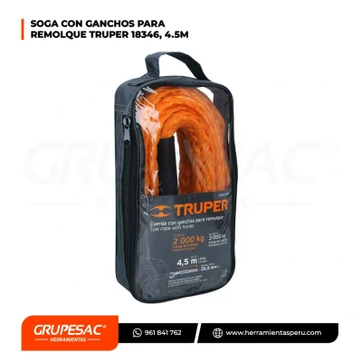 Soga con ganchos para remolque de 4.5M TRUPER